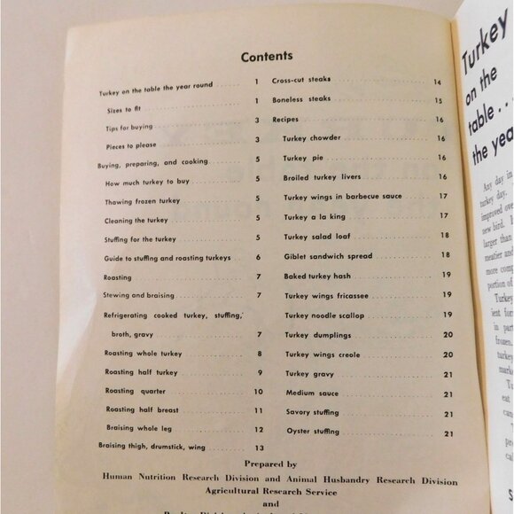 Turkey on the Table The Year Round USDA 1963 Home & Garden Bulletin No. 45 - Picture 4 of 5